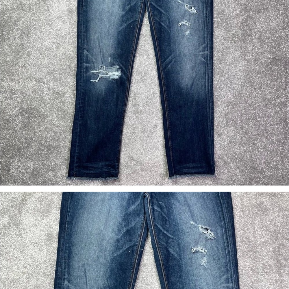 American Eagle Tomgirl Jeans Dark Wash Button Fly Tapered Leg Relax Fit Size 10